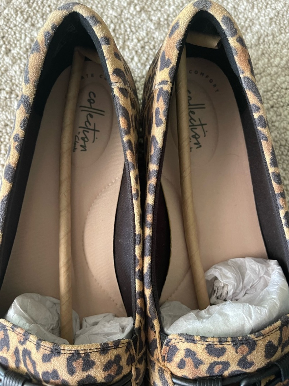 Clark Ultimate Comfort Leopard Print Women's Loafers - Faux Suede Size 11 EUC - Picture 5 of 9